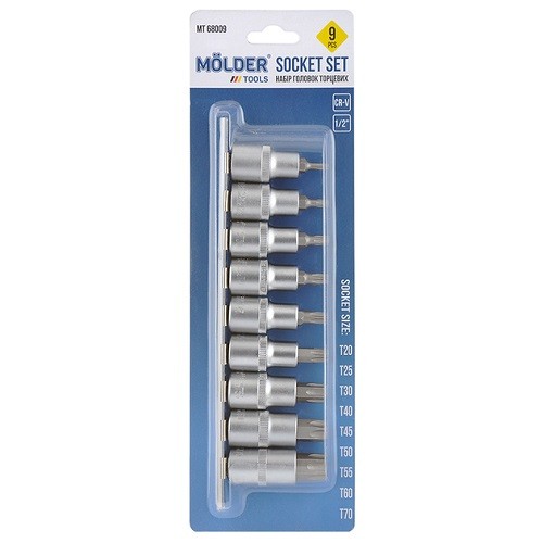 MT68009 MOLDER Набір TORX на планці 1 2 CR V 9шт