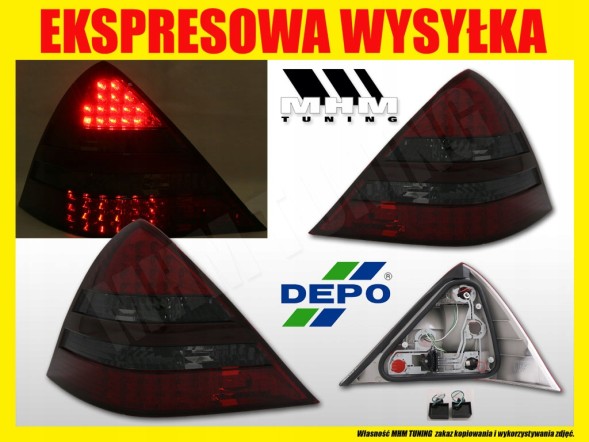 Depo LDME53 mhm Задні LED ліхтарі, комплект, червоні з ефектом диму, тюнінг Mercedes SLK R170 1996-2005