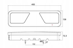 Fristom FT-700-066 P LED AMP 7PIN Світлодіодний причіпний ліхтар 24В FT-700 ПРАВИЙ GN
