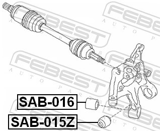 SAB 015Z FEBEST САЙЛЕНТБЛОК ЗАДНЬОЇ ЦАПФИ ПЛАВАЮЧИЙ
