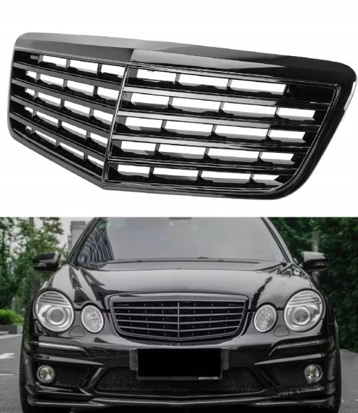 PELOPTICAR A211099 ГРИЛЬ АТРАПА MERCEDES W211 S211 AMG 06-09 ЛІФТ ЧОРНИЙ ГЛЯНЕЦЬ