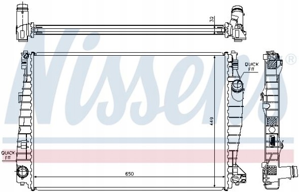 Nissens 60061 Охолоджувач води 60061 nissens альфа ромео 159