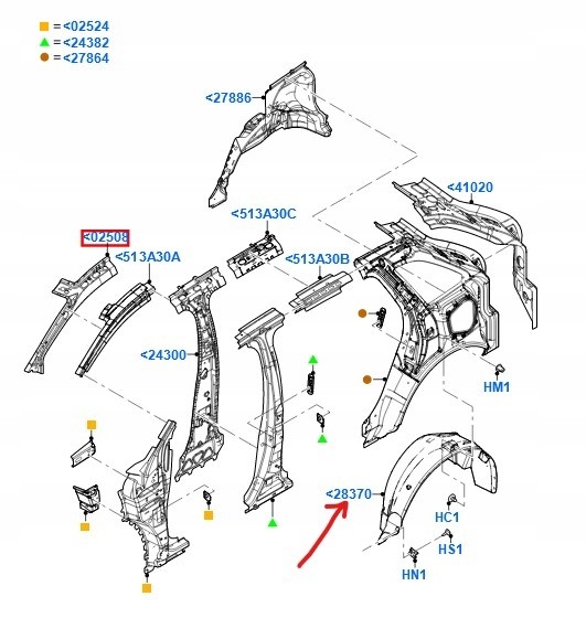 Ford OE ЗАДНЯ КОЛІСНА АРКА ПРАВА FORD EDGE Mk1 2007-2014 USA BT4Z-7828370-A