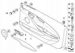 BMW OE Оббивка дверей шкіра права BMW 6' E63 645Ci 51417115526
