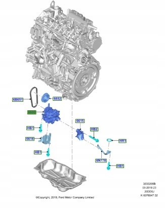 Ford OE 2290087 HG9Q-6600-BA POMPA OLEJU TRANSIT 2.0 DIESEL Масляний насос ford transit 2019- 2.0 ecoblue hg9q-6600-ba 2290087
