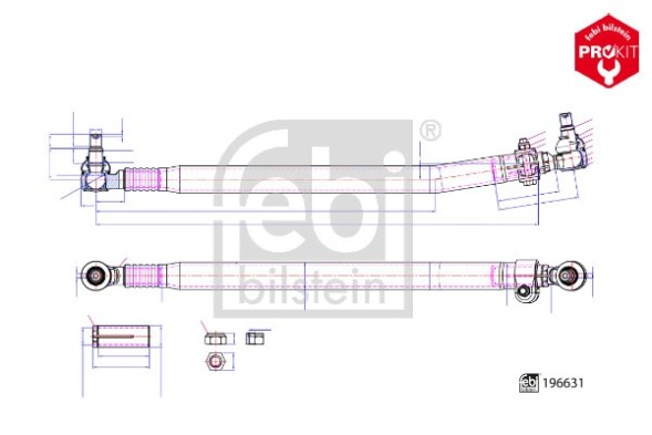 V-maxzone Part VIC-422722 Центральна рульова тяга для VOLVO FL, FL6 09.85-