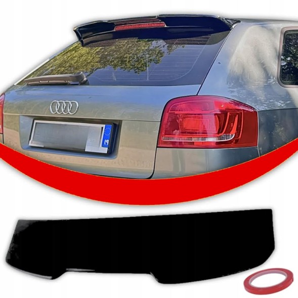 Китай SPOJLER AUDI A3 8P TYLNA LOTKA DOKŁADKA 5 DRZWI CZARNY POŁYSK Задній спойлер Audi A3 8P чорний глянець 5-дверний