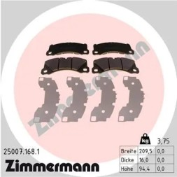Zimmermann 25007.168.1 Гальмівні колодки передні 25007.168.1 zimmermann
