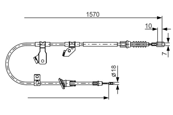1987482272 BOSCH ТРОС ГАЛЬМIВНИЙ ПРАВИЙ