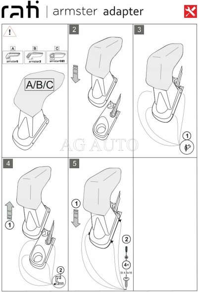 Rati V05039B Підлокітник Armster 3, Renault Clio IV, 2013-2019, тканина