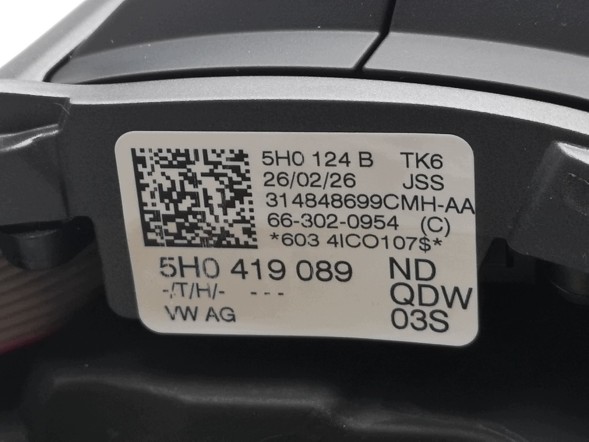 Volkswagen OE 5H0419089ND, DWP543321OE Багатофункціональне кермо для VW Tayron T-Roc Golf VIII Tiguan III 5H0419089ND