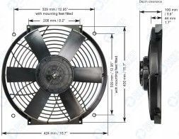 Davies Craig Вентилятор Davies Craig DC0166 16" 12V безщітковий