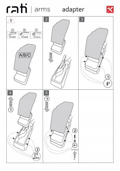 Rati C06808A Підлокітник Armster 3, Fiat 600, 2023-, тканина