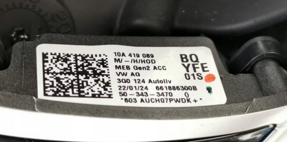 Volkswagen OE 10A419089BQ, DWP526339OE КЕРМО БАГАТОФУНКЦІОНАЛЬНА СЕНСОРНА ШКІРА VW ID.3 ID3 10A419089BQ НОВА ОРГ