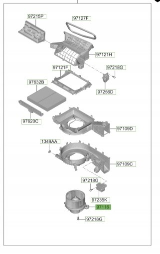 Hyundai OE 97113CJ000 Повітродувка Hyundai Tucson 2021-2024