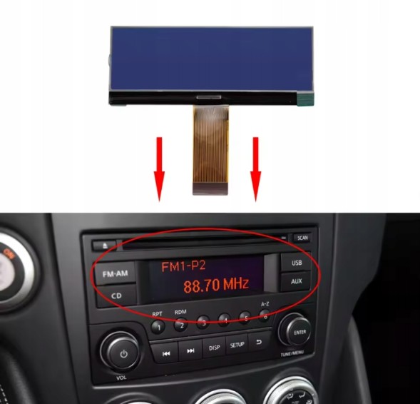 Китай WYŚWIETLACZ LCD RADIA NISSAN DACIA ДИСПЛЕЙ LCD РАДІО NISSAN JUKE NOTE DACIA DUSTER RENAULT КАПЮШОН