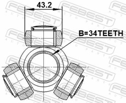 1716 A4 FEBEST Шарнір трипоїд