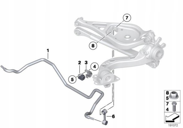 BMW OE 33551094551 Гума стабілізатора BMW E46 316 318 323 325 328 330