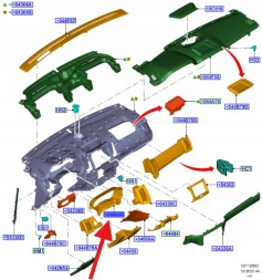 Ford OE EB3B-41044D70-BG3ZHE, EB3Z41044D70BB РАМКА ПРИЛАДІВ FORD RANGER MK5 2015- OEM 2183598 _ EB3B-41044D70-BG3ZHE