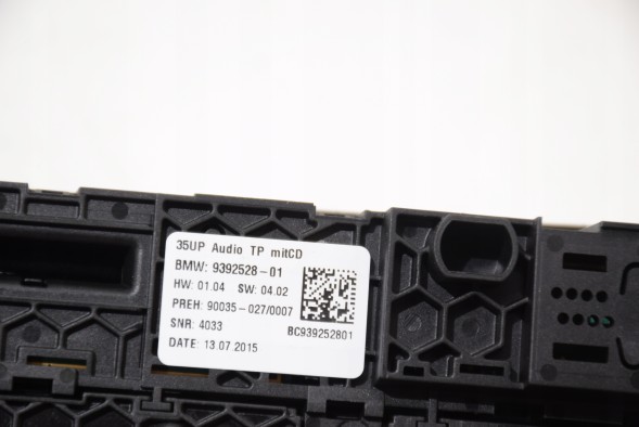 BMW OE 9392528 BMW BMW 7 G11 G12 Панель кондиціонування повітря Радіо Аудіо Керамічний додаток CD NBT