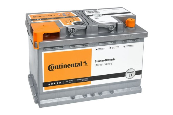 Continental 2800012023280 Акумулятор 12в 80аг 750а l3 2800012023280