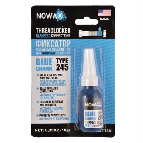 NX21139 NOWAX Фіксатор різьби Nowax для розбірних з єднань синій 10гр