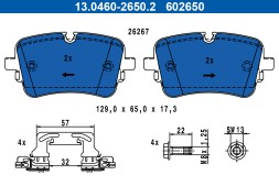 13 0460 2650 2 ATE Гальмівні колодки