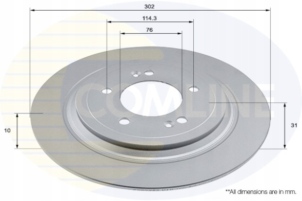 Comline ADC2983 Гальмівний диск COMLINE COAT 302х10 /задній/ (відп.58411-D3700) HYUNDAI TUCSON