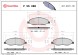 P56088 BREMBO Комплект гальмівних колодок з 4 шт дисків