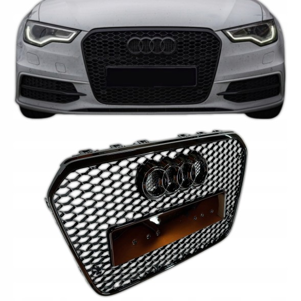 Китай Grill Plaster Miodu Audi A6 C7 2011-2014 Przedlift Чорна глянцева решітка радіатора "стільники" для Audi A6 C7 2011-2014