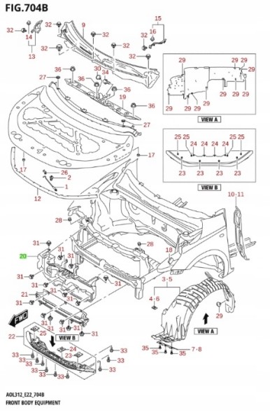 Suzuki OE 72432-69T00 SUZUKI SWIFT MK9 2024 - ПОВІТРЯНЕ КЕРМО