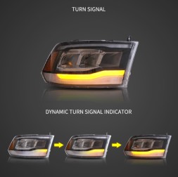 VLAND YAX-RM-6002 Передні фари Dodge Ram 1500 4 покоління 2009-2018 LED з європейською сертифікацією (EU)