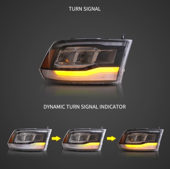 VLAND YAX-RM-6002 Передні фари Dodge Ram 1500 4 покоління 2009-2018 LED з європейською сертифікацією (EU)