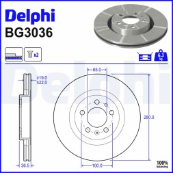 BG3036 DELPHI Диск гальмівний