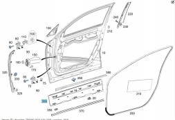 Mercedes-Benz OE A2477202807 ПЛАНКА НИЖНЯ ПЕРЕДНІХ ЛІВИХ ДВЕРЕЙ MERCEDES GLB 247