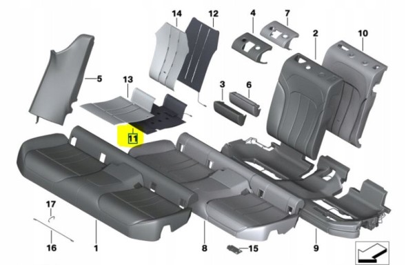 BMW OE 7450366 Нагрівальний килимок для підігріву сидіння BMW G32 GT
