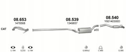 Polmo 08.539 Глушник mazda 3 ,ford focus , volvo s40+v50 об.1,6 дизель 03-12р.