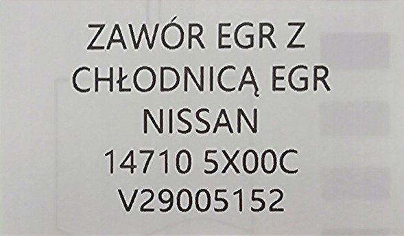Nissan OE 147105X00C NISSAN КЛАПАН ЕГР + ОХОЛОДЖУВАЧ ВИХЛОПНИХ ГАЗІВ NISSAN 2.5 DCI - 147105Х00С