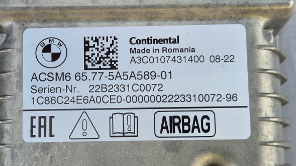 BMW OE STEROWNIK AIR BAG BMW 5A5A583 Контролер подушок AIRBAG AIR BAG ACSM6 BMW G60 G70 G05 G06 G07 OE 5A5A583