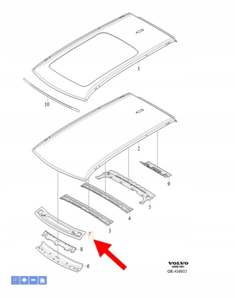 Volvo OE ПОПЕРЕЧНА БАЛКА ДАХУ ПЕРЕДНЯ VOLVO XC90 2016- ОРИГІНАЛ (OEM/OE) 31440363