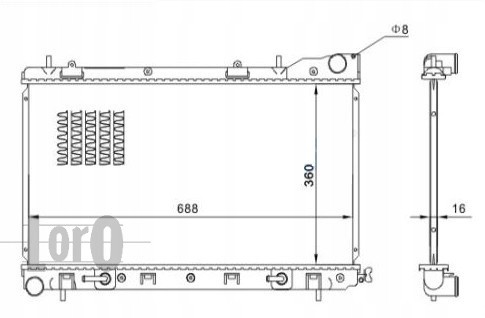 Abakus 049-017-0003-B Радіатор охолодження depo /паяний варіант hq!/ Subaru forester 02- n6 2.0-2.5