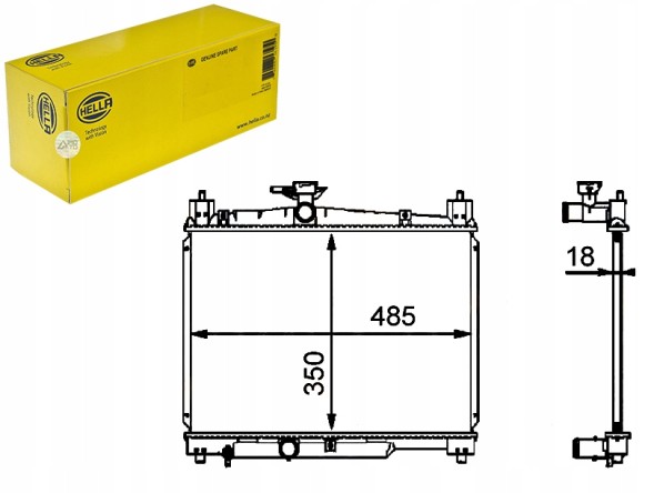 Hella PRO/8MK 376 718-421 HEL Охолоджувач двигуна - система охолодження двигуна [hell + асистент зіткнення #34