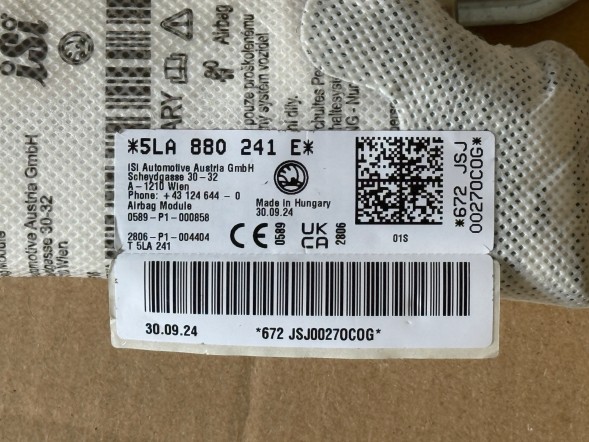Skoda OE 5LA880241E Skoda enyaq iv airbag крісло ліве переднє оригінал 5la880241e