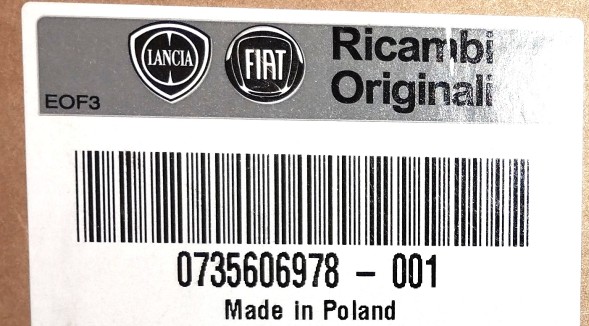 Lancia OE Ремінь безпеки ПЕРЕДНІЙ ПРАВИЙ LANCIA YPSILON 11-24 ORY 735606978