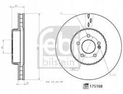 Febi bilstein 175168 Гальмівний диск передній 175168 febi bilstein