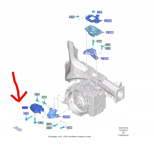 Ford OE ПОДУШКА КПП FORD MONDEO 2015- OEM 2116784 _ G2G3-6P082-AB