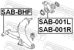 SAB 001R FEBEST САЙЛЕНТБЛОК ЗАДНІЙ ПЕРЕДНЬОГО НИЖНЬОГО ВАЖЕЛЯ ГІДРАВЛІЧНИЙ