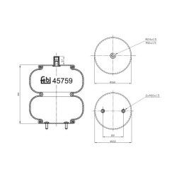 AD BRAKE VIC-125436 Пневматична подушка підвіски для RVI MAGNUM, PREMIUM 2; VOLVO FH, FH
