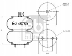 AD BRAKE VIC-125436 Пневматична подушка підвіски для RVI MAGNUM, PREMIUM 2; VOLVO FH, FH
