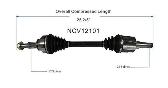 Китай NCV12101 ПРИВОДНИЙ ВАЛ ПЕРЕДНІЙ ЛІВИЙ DODGE JOURNEY 2009-2020 GSP